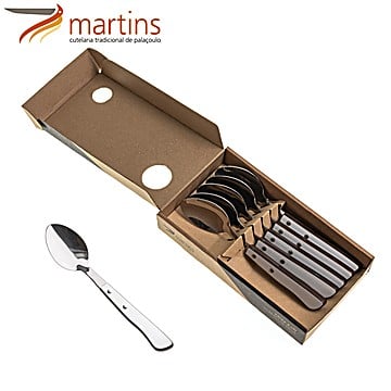 Colher de Mesa Contrastes Martins Branco Chocolate 6Pcs