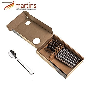 Colher de Sobremesa Contrastes Martins Branco Chocolate 6Pcs