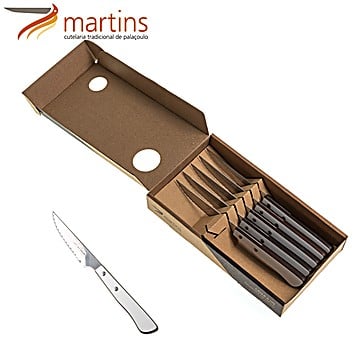 Couteau de Table Contrastes Martins Blanc Chocolat 6Pcs