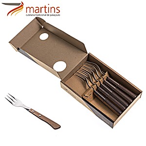 Tenedor de Postre Contrastes Martins Nogal Chocolate 6Pcs