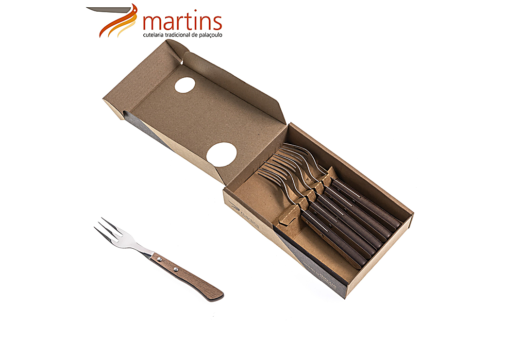 Fourchette à Dessert Contrastes Martins Noyer Chocolat 6Pcs