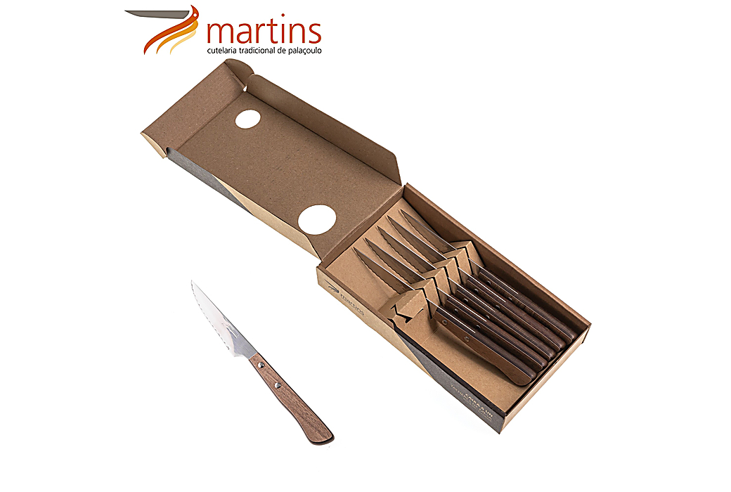 Couteau de Table Contrastes Martins Noyer Chocolat 6Pcs