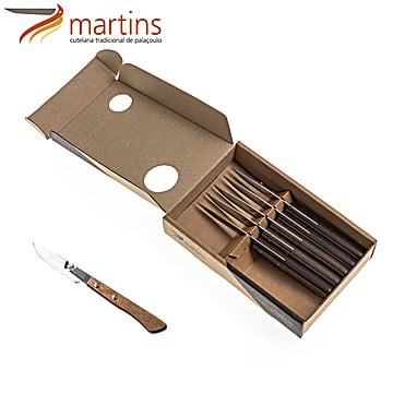 Couteau à Dessert Contrastes Martins Noyer Chocolat 6Pcs