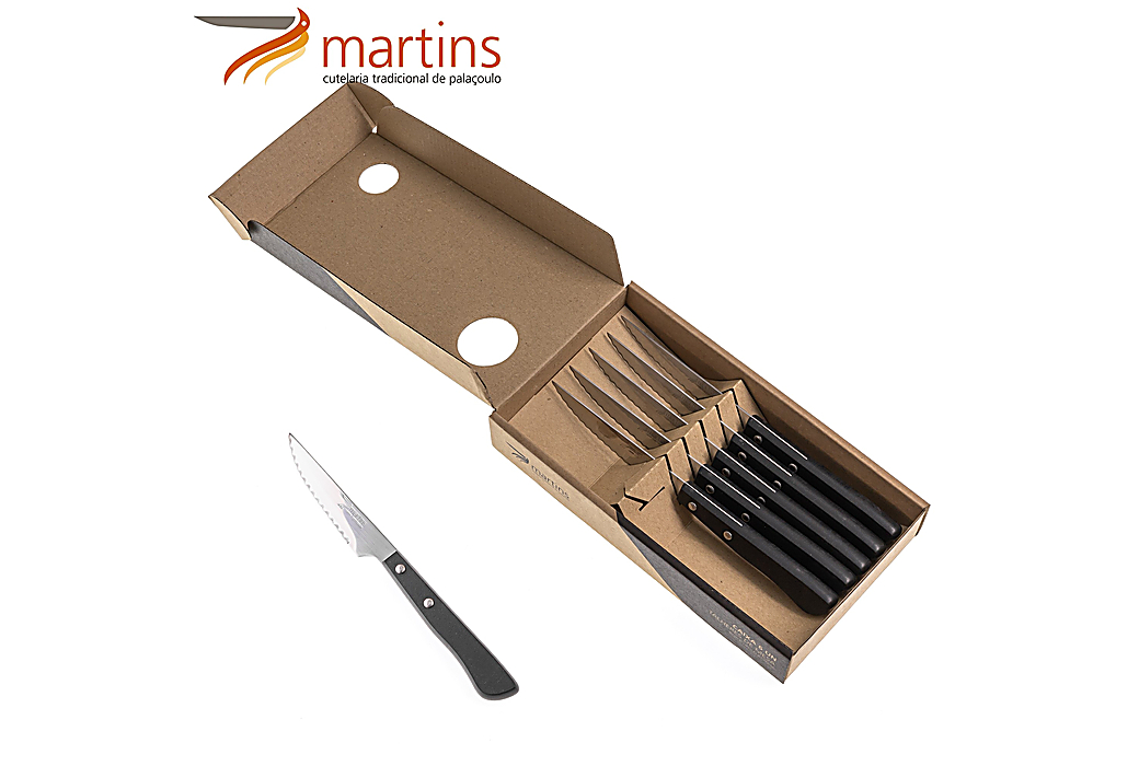 Couteau de Table Contrastes Martins Noir 6Pcs