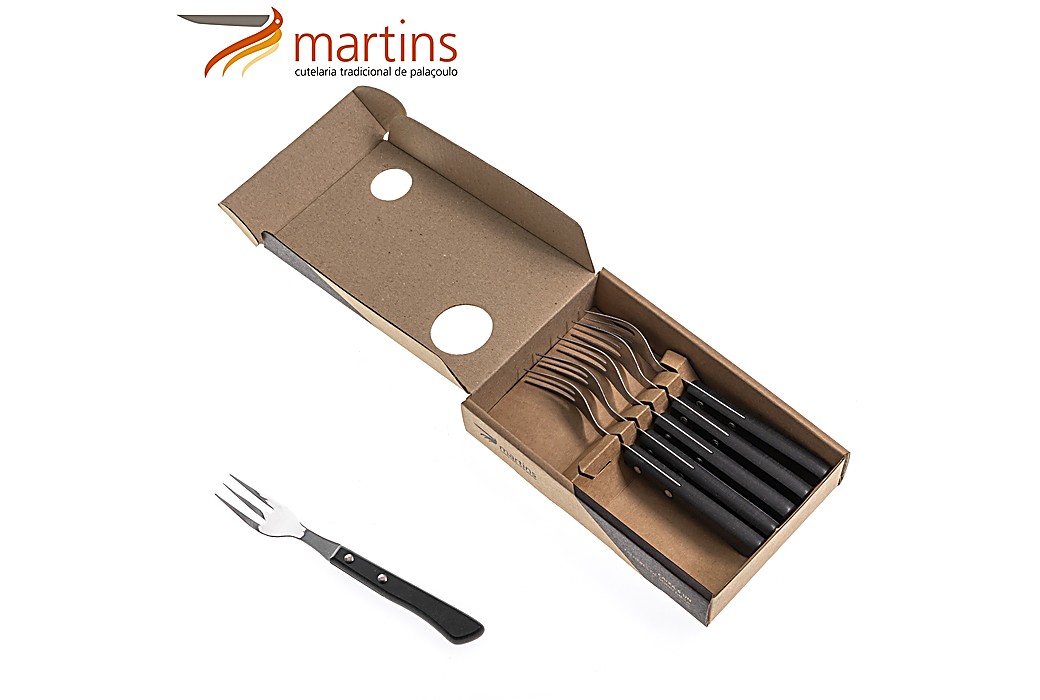 Garfo de Sobremesa Contrastes Martins Preto 6Pcs