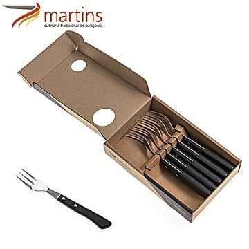 Fourchette à Dessert Contrastes Martins Noir 6Pcs