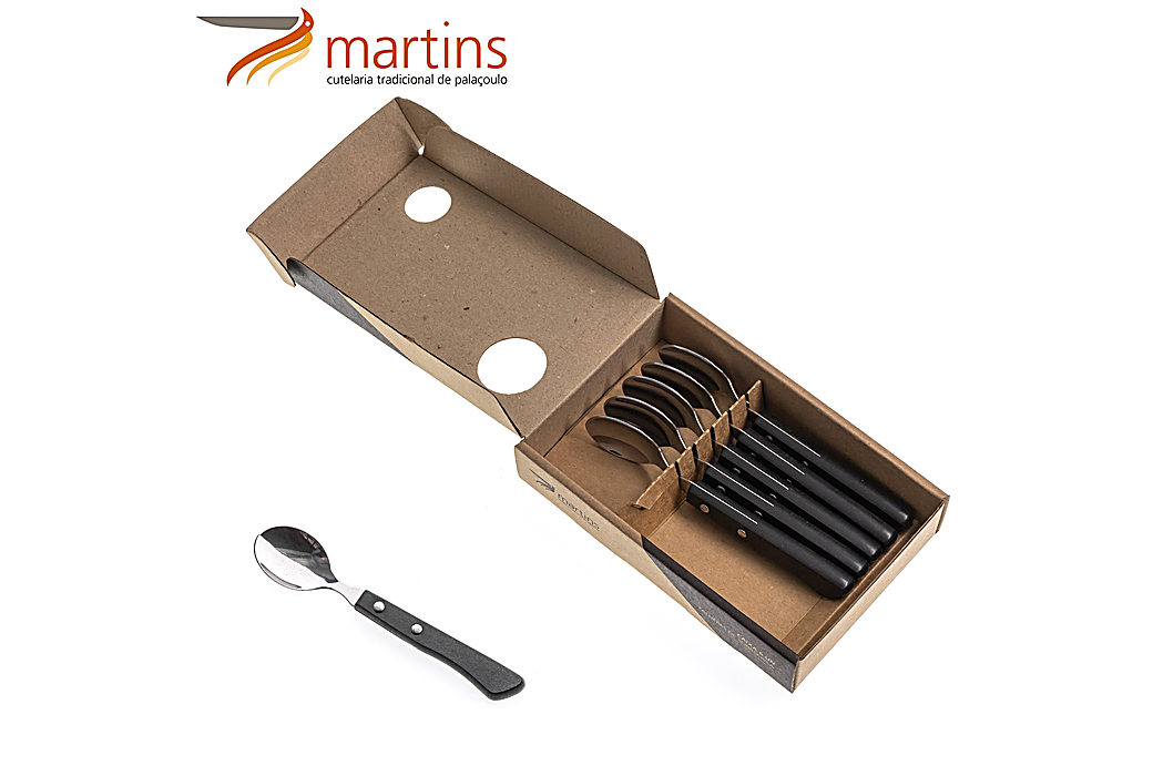 Cuillère à Dessert Contrastes Martins Noir 6Pcs