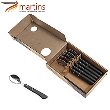 Colher de Sobremesa Contrastes Martins Preto 6Pcs