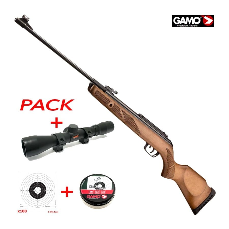 Pack GAMO Hunter 440 5.5mm: Carabina + visor + balines + dianas