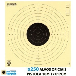 lot de 250 cibles numérotées 14x14 cm de tir au pistolet à 10m