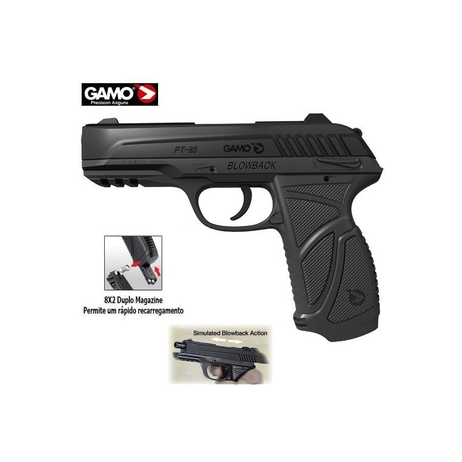 Buy Online Air Pistol Gamo Pt 85 Blowback From Gamo Brand Co2 Pistols Online Store Mundilar Airguns